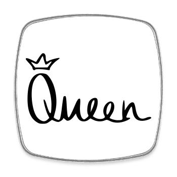 Queen - Viereckiger Kühlschrankmagnet - Weiß - Vorne
