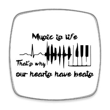 Musik ist Leben, Klavier, Pianist, Keyboard # - Viereckiger Kühlschrankmagnet - Weiß - Vorne