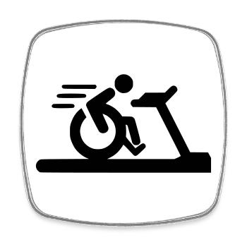 Fitness en fauteuil roulant # - Magnet carré - blanc - Devant