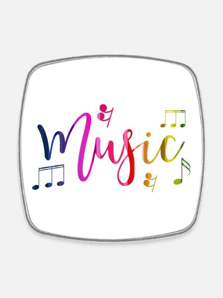 Farbenfrohes Design und lebendige Musik - Viereckiger Kühlschrankmagnet - Weiß