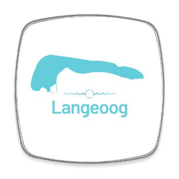 Langeoog | Design Map - Square fridge magnet - white - Front
