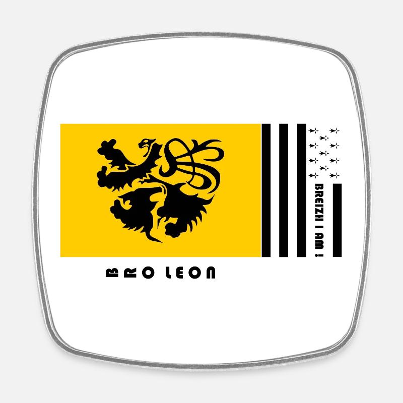 Bretagne - Blason Pays de Léon - Magnet carré - blanc