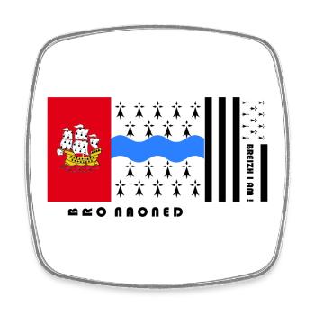 Brittany - Coat of arms Pays de Nantes - Square fridge magnet - white - Front