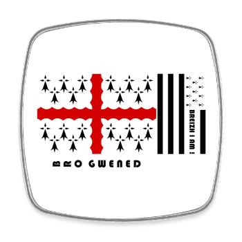 Brittany - Coat of arms Pays de Vannes - Square fridge magnet - white - Front