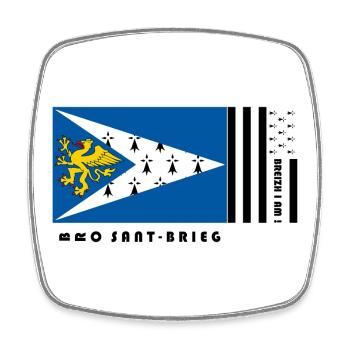 Brittany - Coat of arms Pays Saint-Brieuc - Square fridge magnet - white - Front