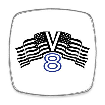 V8,Muscle Car,Garage,Car,Tuning,USA(25) - Square fridge magnet - white - Front