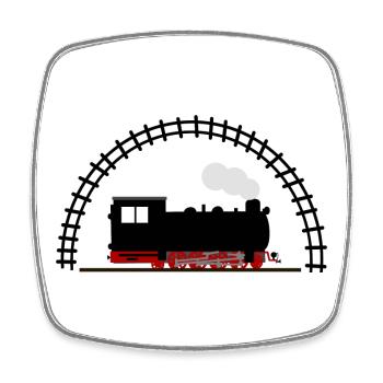 Dampflok Schiene Eisenbahn - Viereckiger Kühlschrankmagnet - Weiß - Vorne