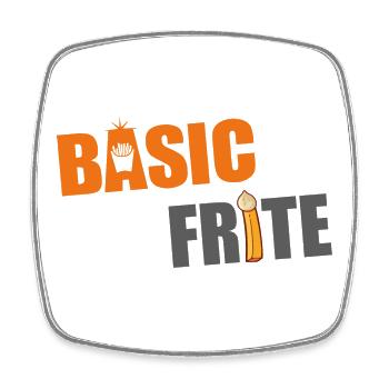 Basic fries 2 - Square fridge magnet - white - Front