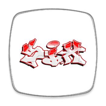 Urban Graffiti in Bold Red and White - Square fridge magnet - white - Front