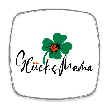 Glück Mama Kleeblatt - Viereckiger Kühlschrankmagnet - Weiß - Vorne