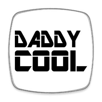 Geometrische Linienkunst Daddy Cool - Viereckiger Kühlschrankmagnet - Weiß - Vorne