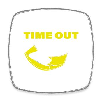 TIME OUT - Viereckiger Kühlschrankmagnet - Weiß - Vorne