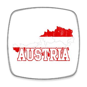 Austria Flag Map Wordmark - Square fridge magnet - white - Front