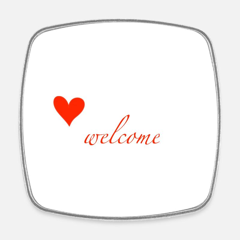 welcome - Magnet carré - blanc