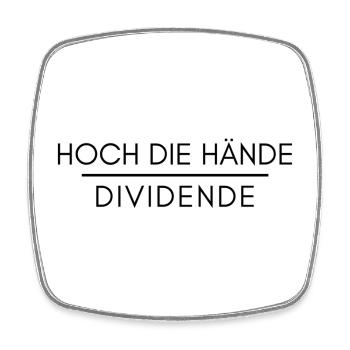 Aktien Börse Dividende Spruch - Viereckiger Kühlschrankmagnet - Weiß - Vorne