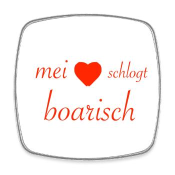 mei herz schlogt boarisch - Viereckiger Kühlschrankmagnet - Weiß - Vorne