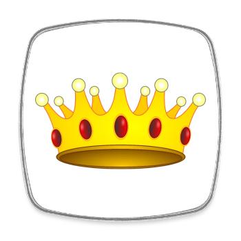Crown for king or queen - Square fridge magnet - white - Front