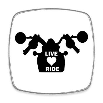 Motorrad mein Leben, meine Liebe, Motorradfahren - Viereckiger Kühlschrankmagnet - Weiß - Vorne
