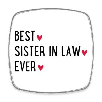 Best sister in law - Viereckiger Kühlschrankmagnet - Weiß - Vorne