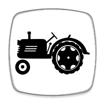 Tracteur agricole pour l’agriculteur - Magnet carré - blanc - Devant