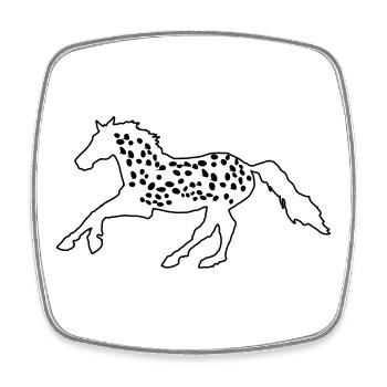 Knabstrupper, Appaloosa, Noriker, Tigerschecke - Magnet carré - blanc - Devant