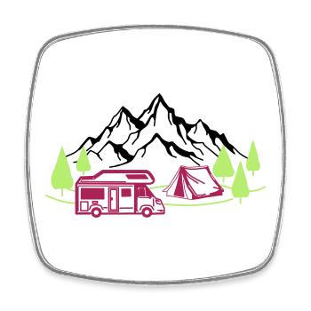 Holidays in the mountains - Square fridge magnet - white - Front