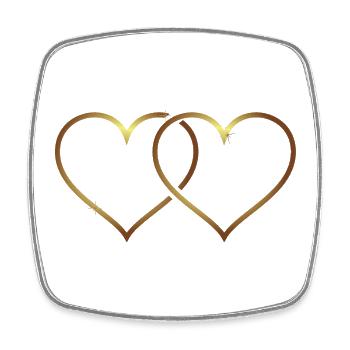 Zwei Herzen, zwei Herzen, Herz, Liebe, heiraten* - Viereckiger Kühlschrankmagnet - Weiß - Vorne