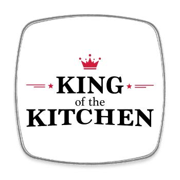 King of the Kirchen - Viereckiger Kühlschrankmagnet - Weiß - Vorne