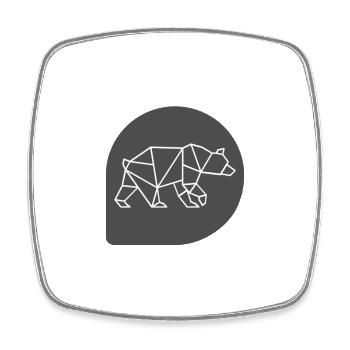 Ours, Ours - Magnet carré - blanc - Devant