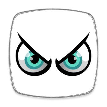 Edgy cartoon eyes - Square fridge magnet - white - Front