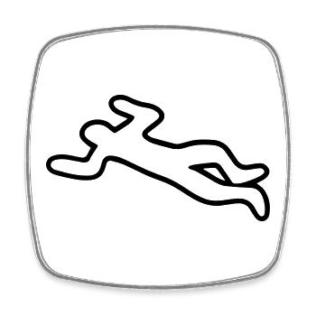 Corpse - Square fridge magnet - white - Front