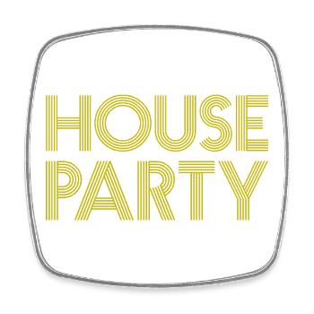 HOUSE PARTY - Viereckiger Kühlschrankmagnet - Weiß - Vorne