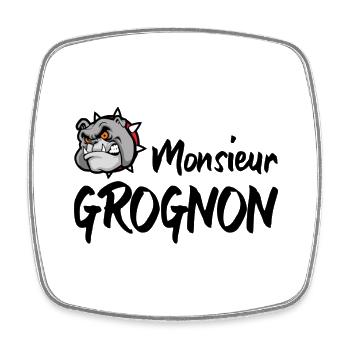Mr. GROGNON - Square fridge magnet - white - Front
