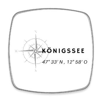 Geometrisches Mandala Muster auf Naturstoff - Viereckiger Kühlschrankmagnet - Weiß - Vorne