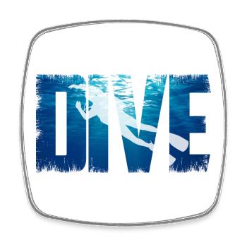 Taucher Tauchen - Viereckiger Kühlschrankmagnet - Weiß - Vorne