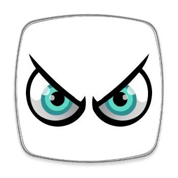 Annoyed cartoon eyes - Square fridge magnet - white - Front