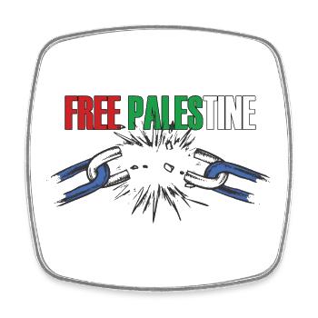 Free Palestina Chain Break Symbol - Square fridge magnet - white - Front
