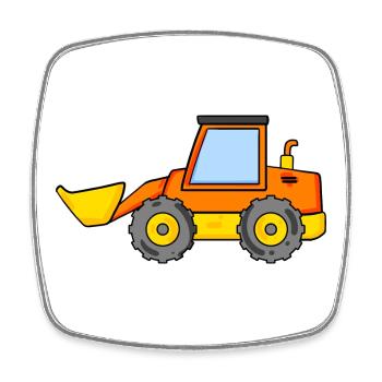excavator - Square fridge magnet - white - Front