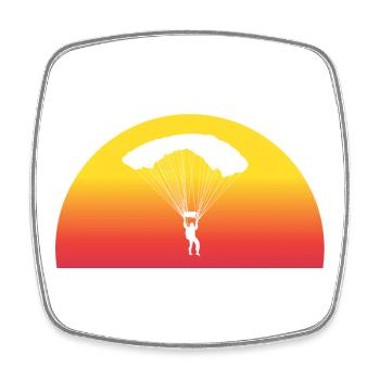 Saut en parachute aventureux au coucher du soleil - Magnet carré - blanc - Devant