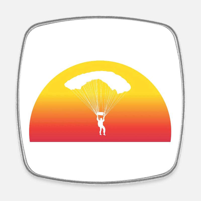 Adventurous Skydive Sunset - Square fridge magnet - white