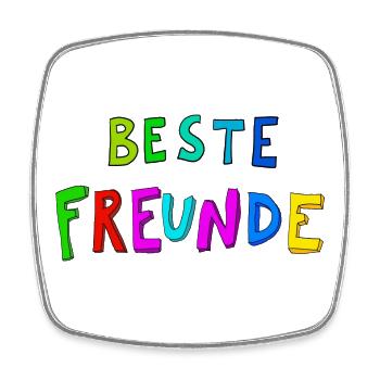 Beste Freunde Farbexplosion - Viereckiger Kühlschrankmagnet - Weiß - Vorne