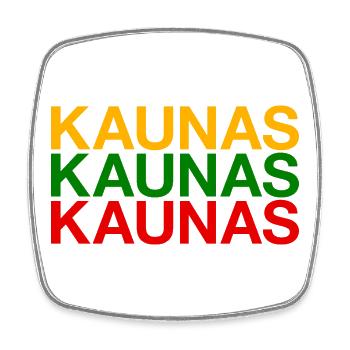KAUNAS Lithuania Flag Litauen - Viereckiger Kühlschrankmagnet - Weiß - Vorne