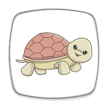 Niedliche Cartoon Schildkröte Illustration - Viereckiger Kühlschrankmagnet - Weiß - Vorne