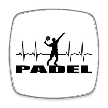 Padel - Magnet carré - blanc - Devant