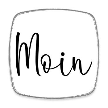 Moin sagen - Viereckiger Kühlschrankmagnet - Weiß - Vorne