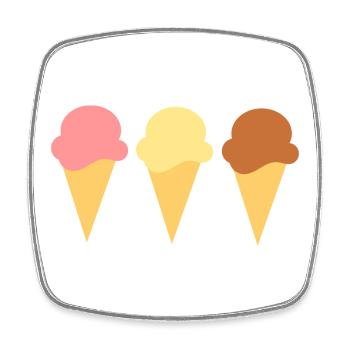 Eis Eiscreme Erdbeereis Vanilleeis Schokoeis - Viereckiger Kühlschrankmagnet - Weiß - Vorne