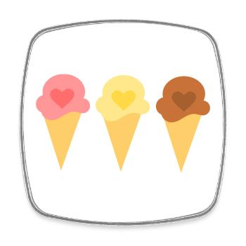 Ice Heart Ice Cream Strawberry Ice Cream Ice Cream Shop Gift - Square fridge magnet - white - Front
