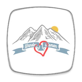 Frauen Wanderwoman Geschenk T-Shirt zum wandern - Viereckiger Kühlschrankmagnet - Weiß - Vorne