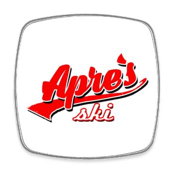 apres ski snowboard slope switzerland snow lift game - Square fridge magnet - white - Front