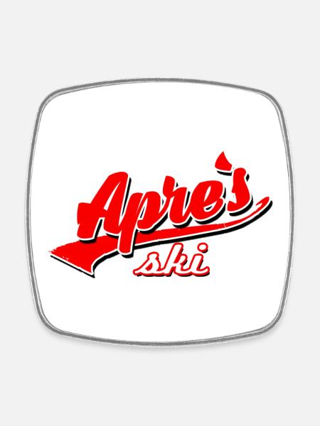 apres ski snowboard piste schweiz schnee lift game - Viereckiger Kühlschrankmagnet - Weiß
